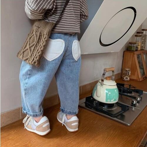 2021 new arrival girls boys denim Long pants spring fashion kids jean pants 1-6 years YL339