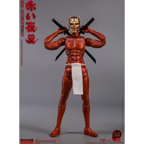 DPS08 1/12 Red-haired ghost Action Figure DAMTOYS 6'' Inch Action Body with YASHA MASK Weapon Model In Stock