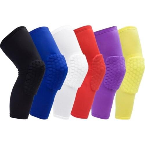 1PC Breathable Sports Football Basketball Knee Pads Colored Mountain Bike Biking Knee Protection Honeycomb Knee Sleeve Support