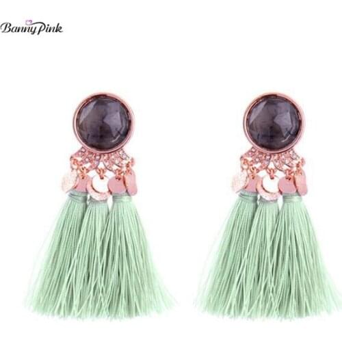 Ethnic Layer Tassel Pendant Studs Earrings For Women Vintage Statement Post Earrings Fashion Jewelry Pendientes Chunky Earrings
