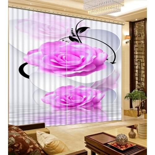 Photo Blackout Window Drapes Luxury 3D Curtains For Living room Bed room Office rose curtains