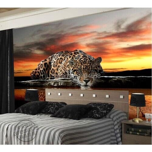 Custom photo wallpaper animal leopard room TV backdrop for vinyl wallpaper Papel de parede