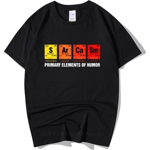 Periodic Table Of Humor Sarcasm T-Shirt Funny Birthday Gift For Men Short Sleeve Cotton Primary Elements Chemistry T Shirts