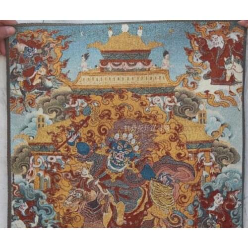 Chinese Antique collection the Thangka embroidery buddha diagram /1