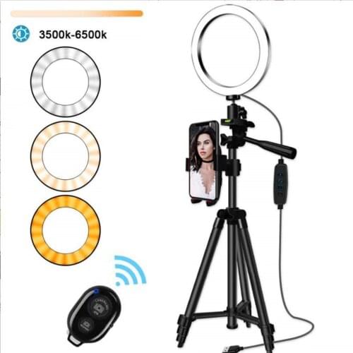LED Ring Light Dimmable Lamp Photography Lights with Tripod Phone holder Bluetooth Remote Control for tiktok YouTube Video