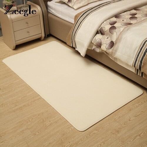 Zeegle Coral Velet Living Room Floor Carpet Non-Slip Yoga Mat Solid Area Rugs For Bedroom Tatami Sofa Rug Home Decor Bedside Rug