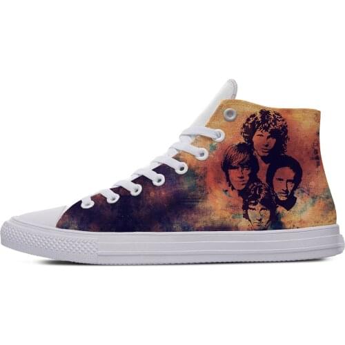 Rock Band Doors Hot The Cool Fashion Funny Casual Cloth Shoes High Top Breathable Lightweight Sneakers 3D Print For Men Women