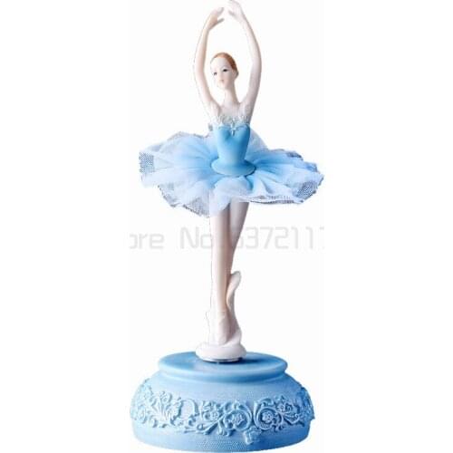 Blue Danube Automatic rotation Pink Ballerina Musical Box White Ballet Dancer Feather Skirt Girls Wedding Gift for the Guests