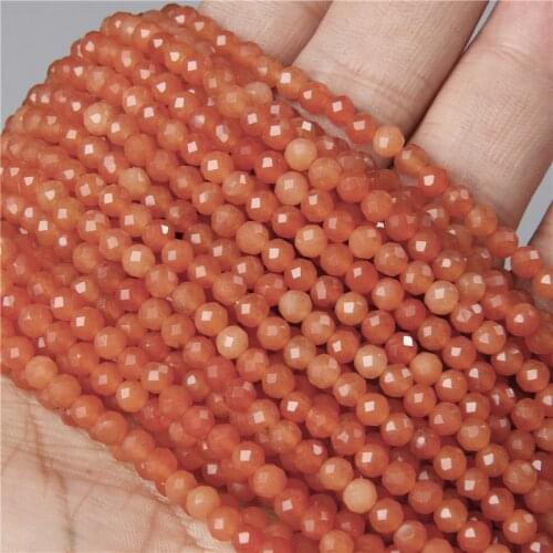 Natural 3mm 4MM Reiki Faceted Agates Stone Beads Charms Beading Loose Spacer Bead For Women Jewelry Making Accessories Finding