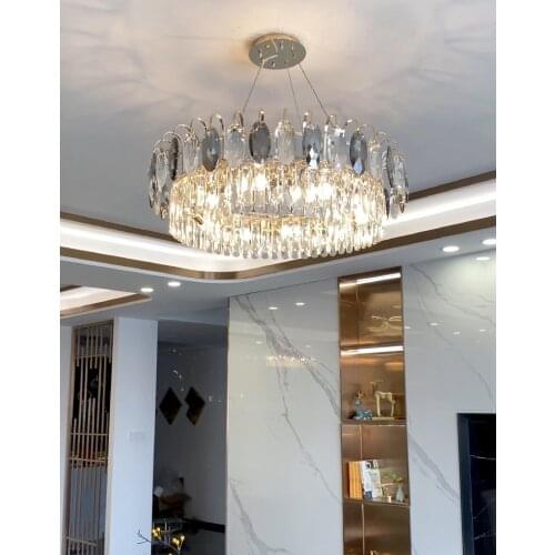Nordic Light Luxury Crystal Chandelier Living Room Lamp Modern Minimalist Creative Atmosphere Dining Room Bedroom High-end Lamps