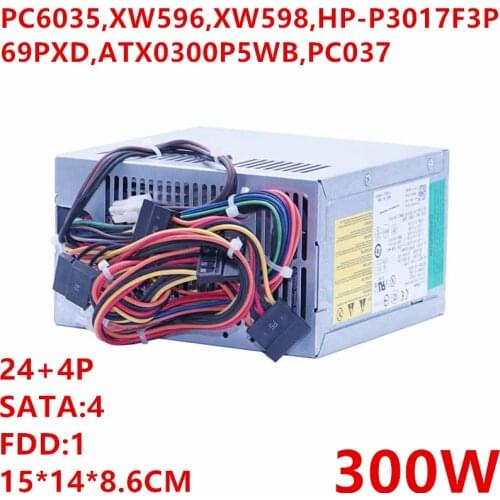New PSU For Dell 530 531 V200 220 230 545 560 580 MT 300W Power Supply PC6035 XW596 XW598 HP-P3017F3P 69PXD ATX0300P5WB PC6037