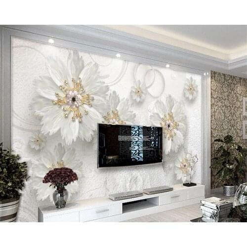 Beibehang Custom wallpaper 3d фотообои atmospheric beautiful jewelry flower mural living room bedroom TV background wall paper