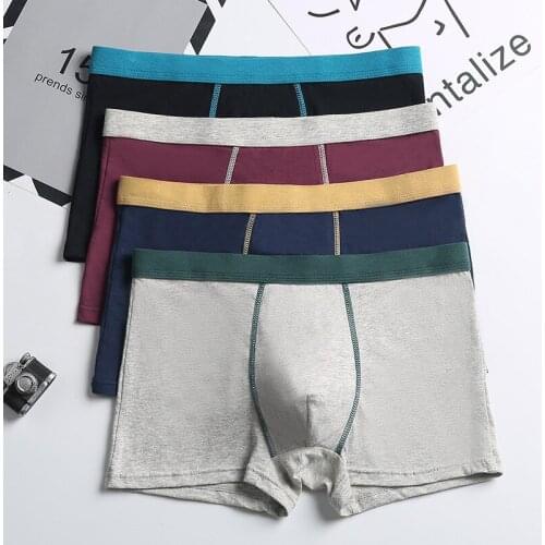 Autumn and winter large size mens underwear plus fat cotton flat-angle pants mens waist loose breathable four-corner pants