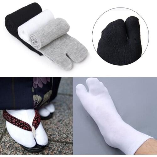 Apanese Kimono Flip Flop Sandal Split Toe Tabi Ninja Geta Socks Men Women Split 2 Toe Tabi Foot Finger Cotton Socks