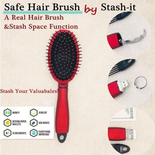Brush Safe Box Hair Brush Secret Stash Hidden Secret Storage Box key safe box Hollow hair comb Hide Money Home Secret Stash Box