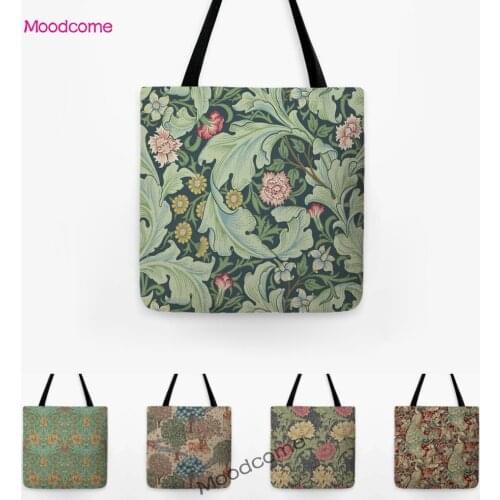 World Famous Classic Floral Leaf Animals Fruits Plant Pattern William Morris Art Fashion Tote Bag Water Resistant Shopping Bag