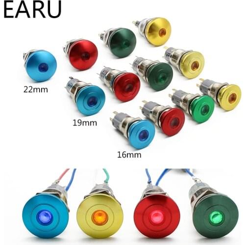 16/19/22mm Metal Waterproof Mushroom Head LED Indicator Light Lamp Pilot Emergency Stop Push Button Switch Power Reset Latching