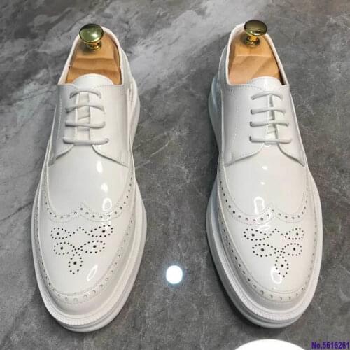 Shoes Fashion Brogue Men Leather Formal Dress Shoes Man Comfortable Office Party Footwear