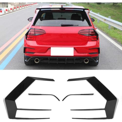 Gloss Black Tail Lights Cover Trim Canards Flare Set Left Right Replacement for VW Golf MK7.5 GTI GTD R 2017-2020