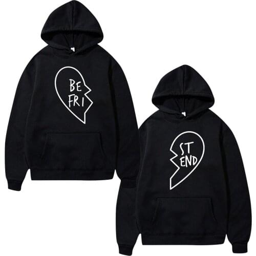 2021 Fashion Women Best Friend Hoodie Lovely Printed For Two Girls Sisters Blouse Tops Couple Girlfriends Sweater Hoodie F Bts