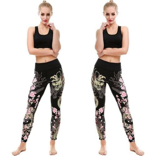 2021 Spring and Autumn Flowers Printing High Waist Leggings Pant Casual Women Yoga Print Elasticity Fitness Leggins Female