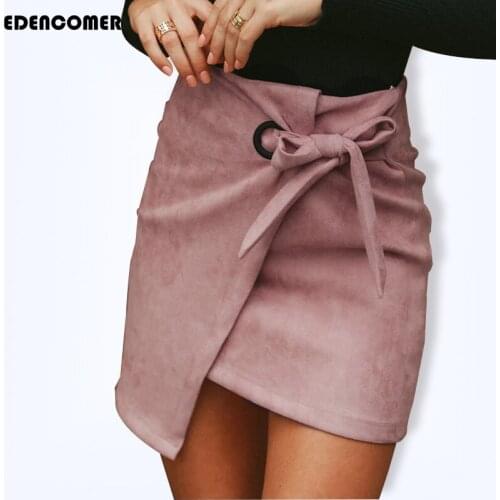 Women Mini Skirts 2019 Autumn New European and American Fashion Sexy Irregular Deer Velvet Skirt Bust Pencil Skirt Empire
