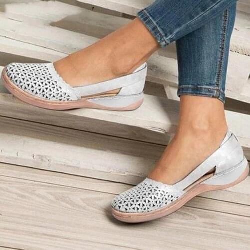 Summer Women Wedges Orthopedic Sandals Office Shoes Woman Hollow Out Vintage Shoes Slip On Casual Sewing Ladies Bunion Drop Ship