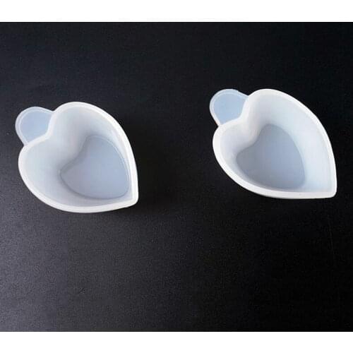 1Pc Heart Shape Silicone Mold Cup Dispenser DIY Epoxy Resin Jewelry Making Tool Color Modulation