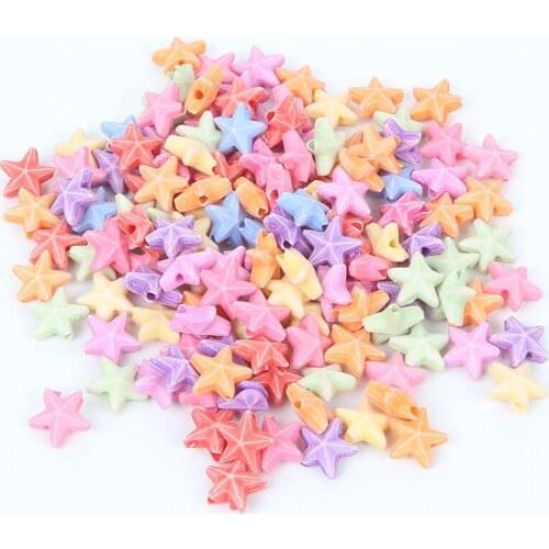 100pcs/lot Mixed Five-Pointed Star Acrylic Beads Charm Loose Spacer Beads For Jewelry Making DIY Needlework Bracelet Accessories