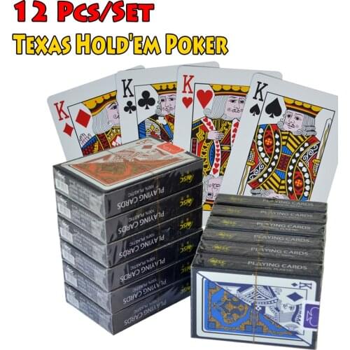 12 Pcs/Set 100% Plastic Playing Cards Set Blackjack Game Cards Dropship Plastic Durable Indoor Board Game Casino PVC Card