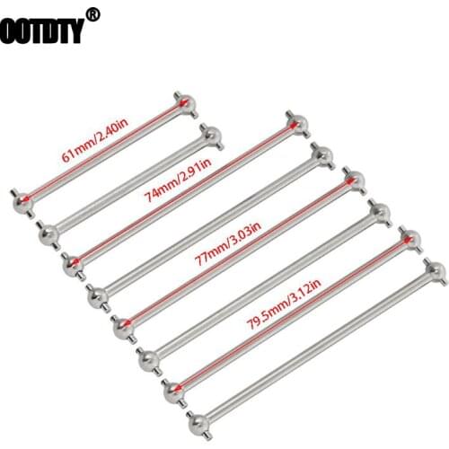2pcs Iron Driving Dogbone Shaft 61mm 74mm 77mm 79.5mm for 1/10 RC Hobby Model Car HPI HSP Axial Himoto Redcat