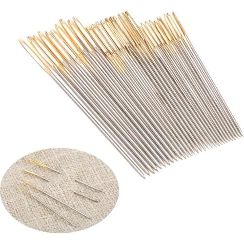 30pcs Hand Sewing Needles Gold Eye Needle Embroidery Tapestry Home Wool DIY Sewing Needles 22# +24# +26