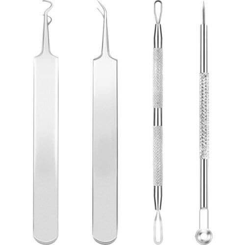 4 Pcs Beauty Skin Care Tools Acne Pimple Remover Tool Stainless Pore Cleaner Black Head Remover Belleza Face Removedor De Cravo