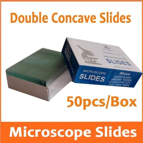 50pcs Reusable Laboratory Educational Double Concave Microscope Blank Glass Slides for Medical School 25.4x76.2mm 1" x 3"