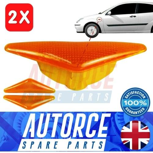 2X FOR FORD MONDEO MK3 FOCUS SIDE INDICATOR REPEATER LIGHT LAMP ORANGE LENS 1063835