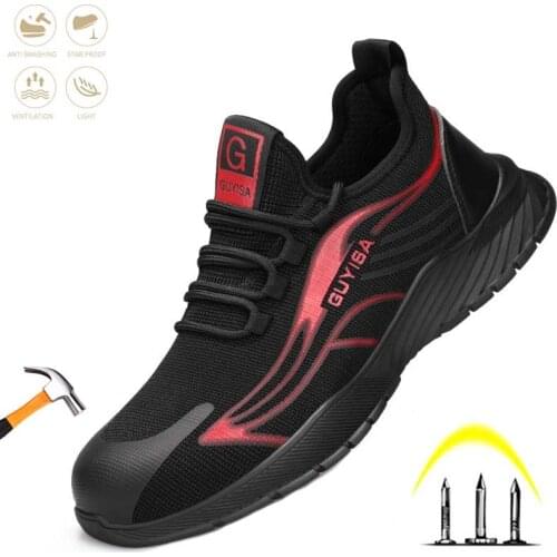 Mens Safety Shoes Indestructible Steel Toe Cap Boots Anti-puncture Anti-smash Footwear Comfortable Protection Breathable Shoes