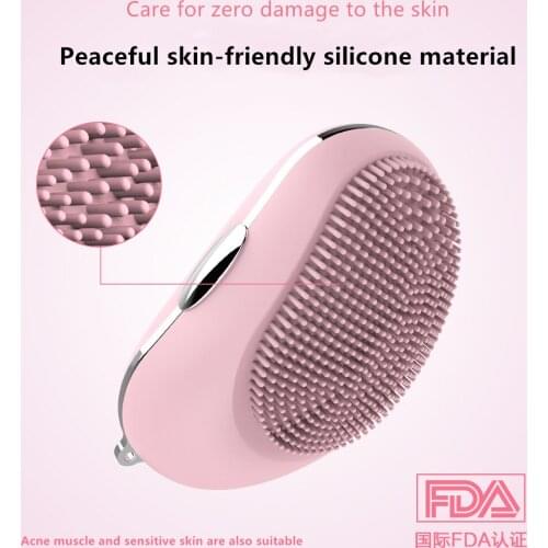 Mini Cleansing Brush Sonic Vibration Deep Hole Cleaner Electric Waterproof Silicone Facial Massager Face Cleaning Brush