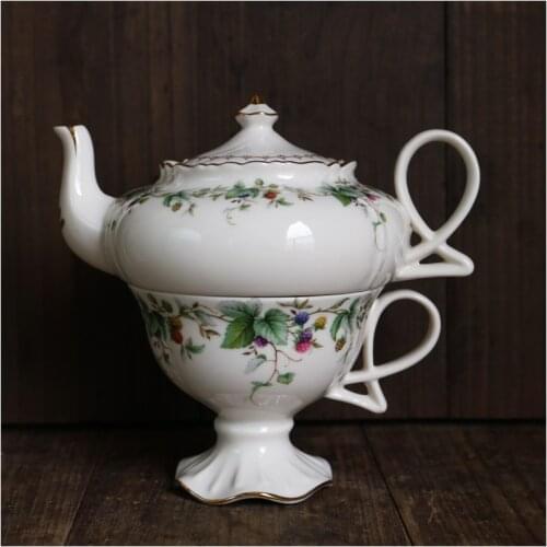 European limited edition high end one pot one cup French elegant berry tea pot set