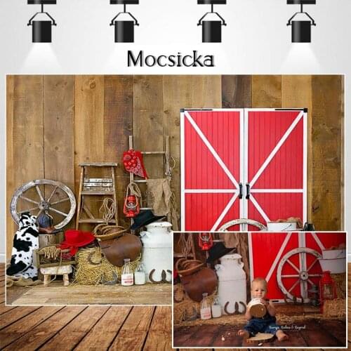 Farm Cowshed Photography Studio Photo Background Children 1st Birthday Cake Smash Backdrops for Photography