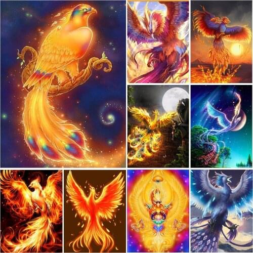 FIYO Full Square/Round Drill 5D DIY Diamond Painting "Golden Phoenix" Embroidery Animals Cross Stitch Kits Home Decor Gifts