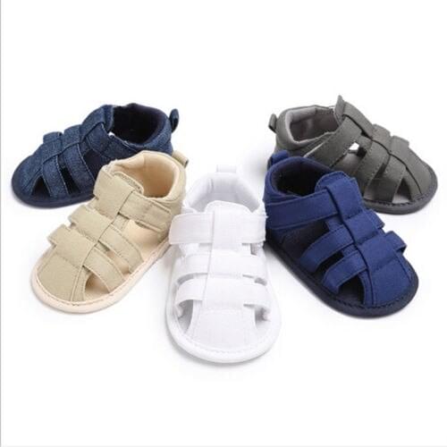 FOCUSNORM New Fashion Baby Kids Boys Sandal Crib Canvas Hollow Slippers Canvas Prewalker