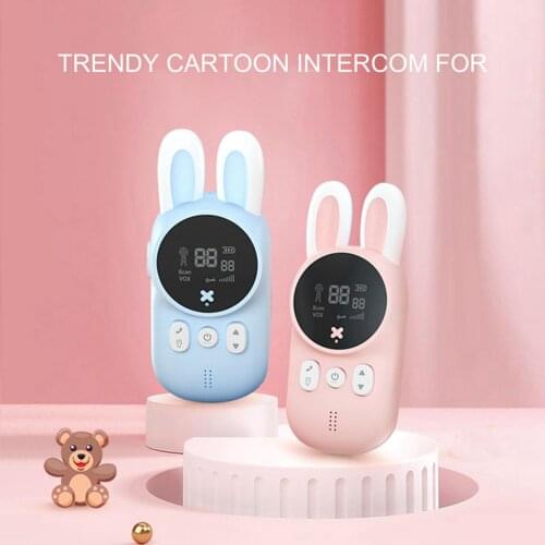2Pcs Children Multifunctional Interactive Practical Attractive Cartoon Rabbit Handheld Wireless Two Way Radio Communication Toys