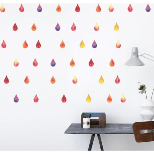 Colourful Raindrops Wall Stickers Tv Background Living-Room Decoration Pattern Mural Art Diy Sitting Room Home Decals PVC Poster