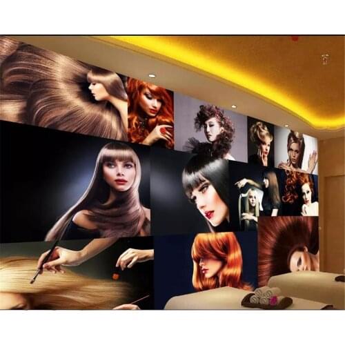 Beibehang wallpaper for walls 3 dCustomized personality fashion glamour creative hair salon barber shop background Now wallpaper