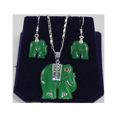 Natural Charming Green stone Necklace Ring Earring Jewelry Sets