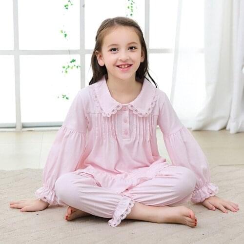 Girls Pajama Sets 2020 spring autumn Kids Long Sleeve Top+Pant Pajama suits 2Pcs Baby girls Sleepwear Children Clothing 2-10Year