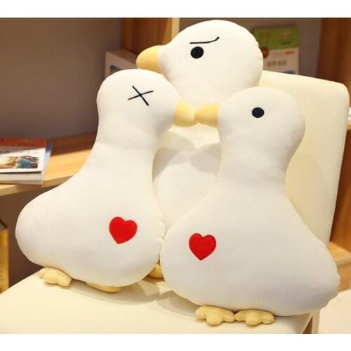 Ins White Lovely Duck Plush Pillow Soft Cartoon Animal Swan Stuffed Doll Chair Cushion Home Decoration Valentines Gift Kids Toy