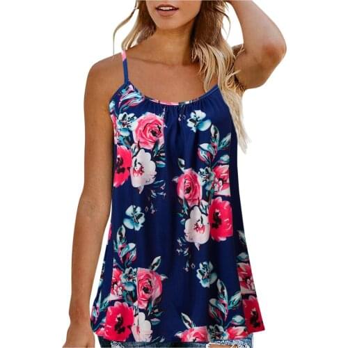 Sexy Silk Vest Top Women Slim Sexy Shirt Womens Loose Sleeveless Plus Size Floral Printed Tops Basic Camisole Tank Top Mujer