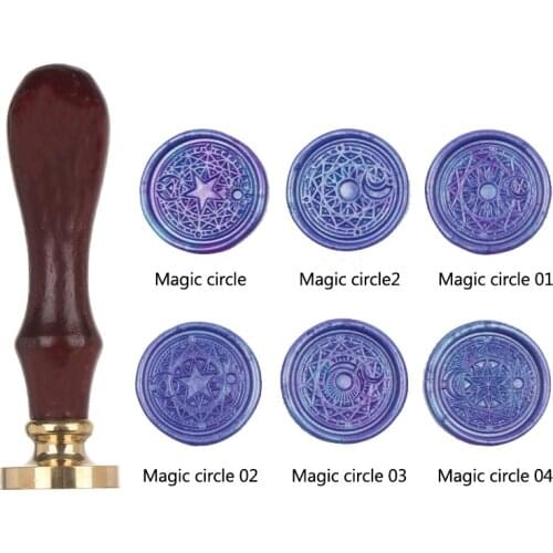 WYSE Magic Circle Sealing Wax Stamp Metal Retro Birthday Card Wood Handle Diy Paint Seal Wedding Invitations Wax