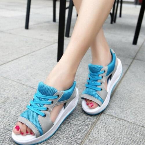 Women Sandals 2021 Summer Shake Thick Bottom Wedges Shoes for Women Womens Sandals Cake Lace Sandals Beach Students Shoes 41